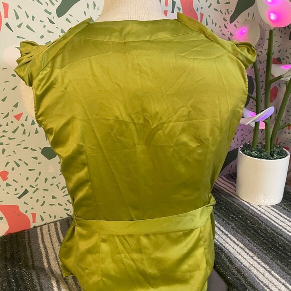 Worthington Dark Gold Belted Sleeveless Going Out Top - L - Picture 3 of 4